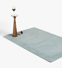 John Lewis Border Wool Rectangular Rug L170 x W110cm - French Blue (Stain) B+