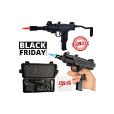 Lighter AMAZING JET FLAME GUN/PISTOL Cigarette Refillable  RARE BLACK