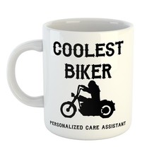 COOLEST BIKER PERSONALIZED CARE ASSISTANT Mug – A Bold Gift for Every Biker