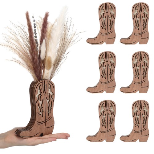 Pcs wooden cowboy boot vases - pcs,