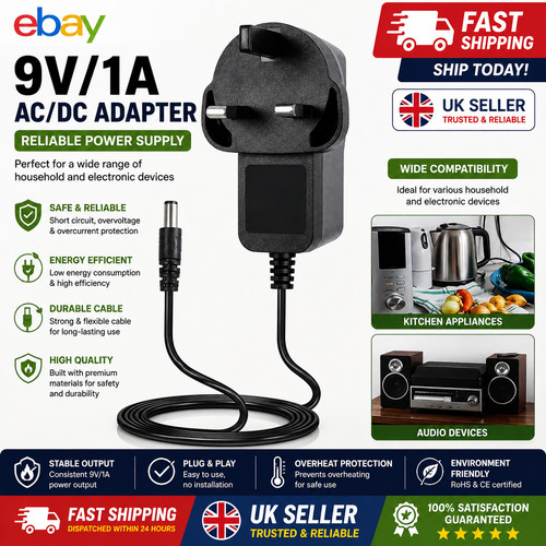 Power supply 9v adaptor - 9v,
