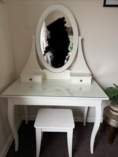 IKEA Hemnes White Dressing Table with mirror and stool 100x50cm