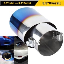 Auto Car Exhaust Pipe Rear Tip Tail Throat Muffler Stainless Steel for 1.5-2.3"