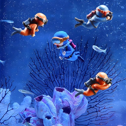 Blue diver fish - diver, ornament