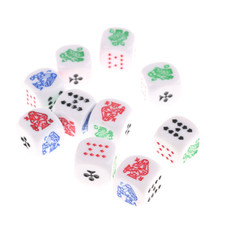 10  X POKER DICE CRAPS - NEW AND FREE SHIPPING