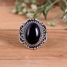 Natural Obsidian Gemstone Ring