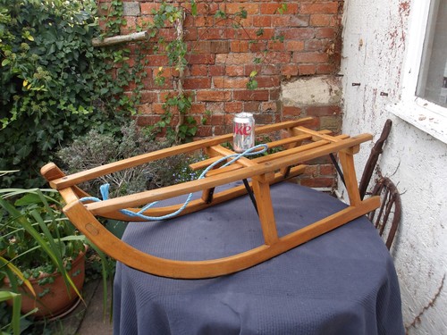 Vintage wooden sledge - sledge,