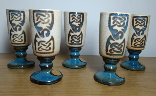Vintage laugharne pottery set - laugharne,