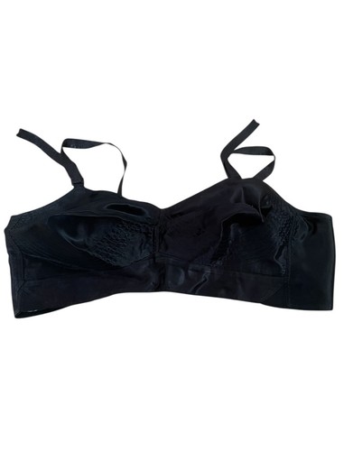 1950 black silk brassiere - black,