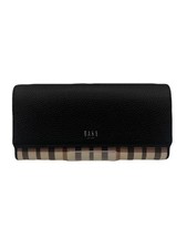 DAKS Long Wallet Leather Black