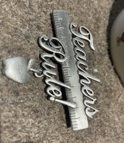 Pewter teachers rule apple - pewter,