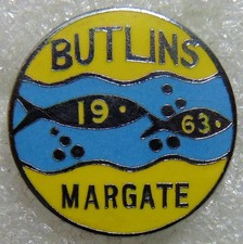 1963 Yellow / Blue  Butlin's Margate Kent Holiday Camp Enamel Pin Badge