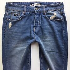 Ladies Superdry HARPER BOYFRIEND Blue Faded Jeans Size 8 W26 L30 (479H