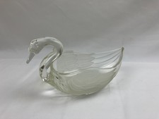 Vintage Clear Glass Swan Dish