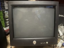 VINTAGE 19” DELL M992 VGA CRT MONITOR BLACK, POWERS ON