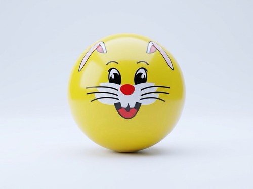 Yellow bunny face - yellow, playground