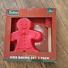 NEW 9"  Silicone Gingerbread Man Mould & Christmas Theme Spatula -missing cutter