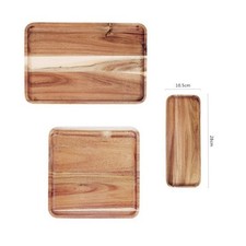 1PC Rectangle Wooden Tea Tray