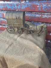 Brass Gypsy Romany Bow Top Wagon with Horse