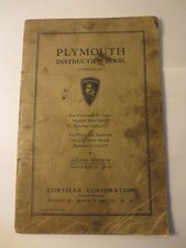 Vintage 1935 / 1936 Plymouth De luxe  motor car owners manual - USA -