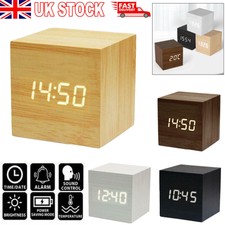 Wooden led digital alarm clock - wooden,