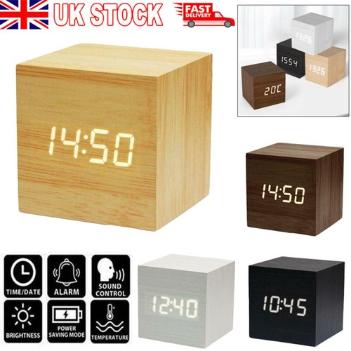 Wooden led digital alarm - led, clock