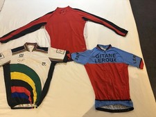 Vintage Cycling Jersey Lot: JP Fantastic Olympic & Gitane Leroux Replica L