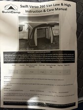 SunnCamp Swift Canopy 260 Caravan Awning