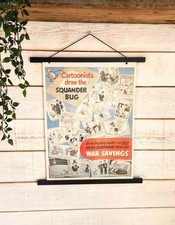 WW2 Squander Bug Propaganda Poster Vintage Reprint | War Savings Cartoon Art