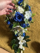 Bridal Teardrop Blue and White