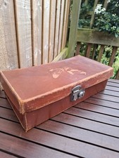 vintage small leather suitcase