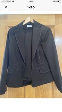 Ladies Smart Atmosphere 2 Piece Trouser  and Jacket Black Suit
