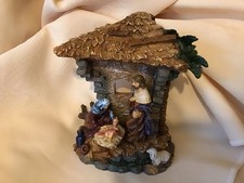 NATIVITY CHRISTMAS CRIB STABLE SCENE SET VINTAGE ORNAMENT DECORATION