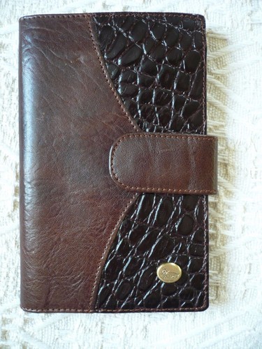 Brown leather wallet - brown,