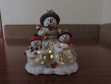CHRISTMAS PARTYLITE SNOWMAN TEA LIGHT CANDLE HOLDER