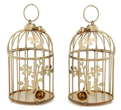 Iron bird cage tea light - bird,