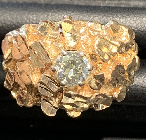 12k yellow gold diamond - diamond, nugget