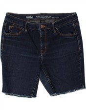 MOSSIMO Womens Mid Rise Denim Shorts US 10 Large W27 Navy Blue Cotton BM06