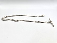Sterling Silver pocket watch chain Single Albert graduated 1933 Herbert Bushell