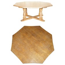 HUGE VINTAGE CIRCA 1950'S ROBERT MOUSEMAN THOMPSON ADZED OCTAGONAL DINING TABLE