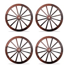 4 Pcs 10in Wooden Wagon Wheel