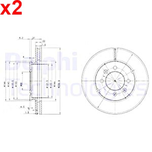 Brake disc delphi - brake, fits