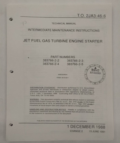 Airesearch model jfs100 13a - model, jfs100-13a