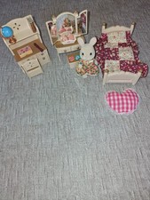 Sylvanian Families Vintage Sisters Bedroom Furniture Set inc Milk Rabbit Sister 