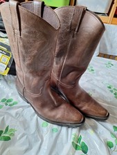 Wrangler Ladies Brown Leather Cowboy Boots. Uk Size 7