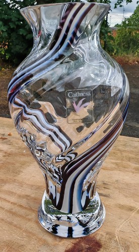 Glass vase caithness titled - by,