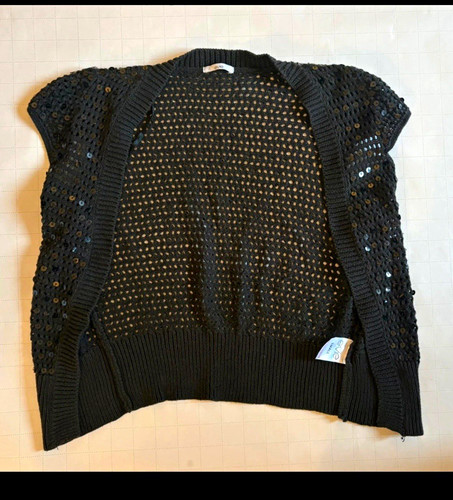 Evie black open knit sequin - evie,