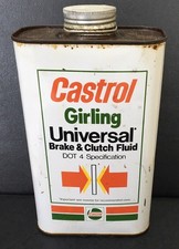 A CASTROL GIRLING UNIVERSAL BRAKE & CLUTCH FLUID DOT 4 SPECIFICATION TIN CAN