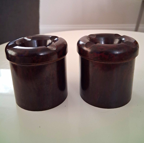 Pair vintage art deco brown - art,