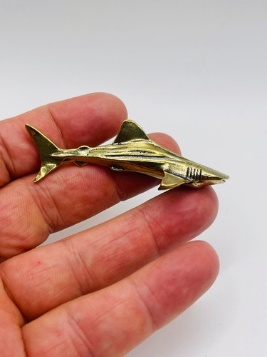 Solid brass shark - brass,